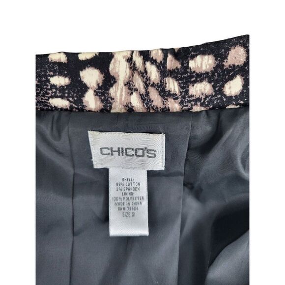 Chicos‎ Floral Button Up Sz 2 Blazer Women Multicolor Long Sleeve - Picture 7 of 7